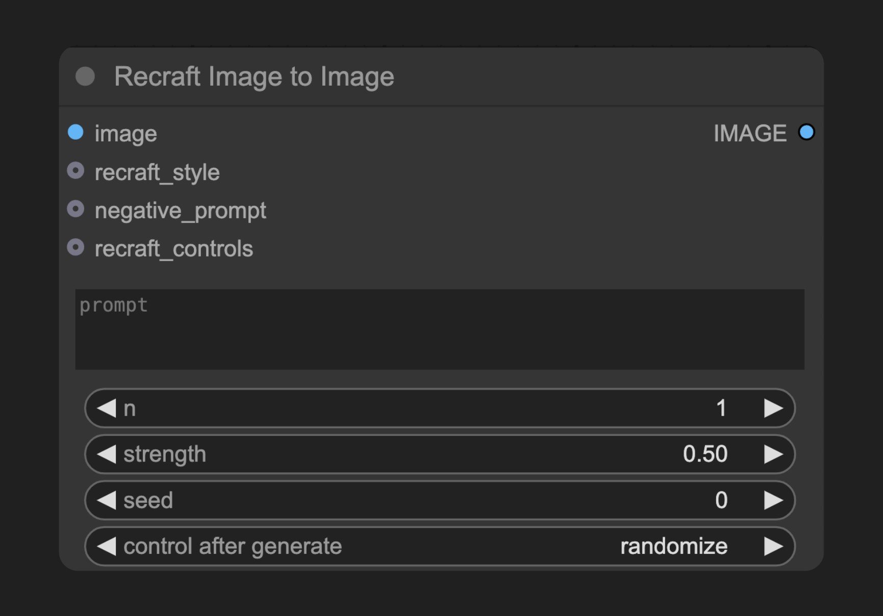 ComfyUI Native Recraft Image to Image Node