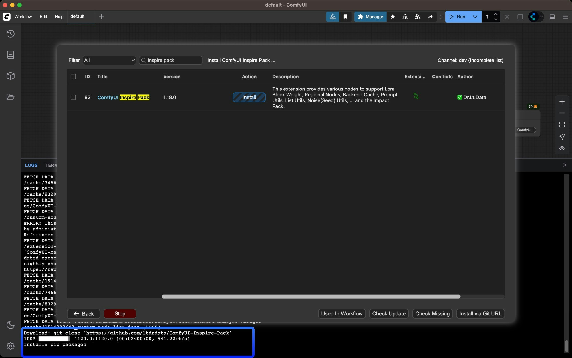 Restart ComfyUI and refresh browser after installation
