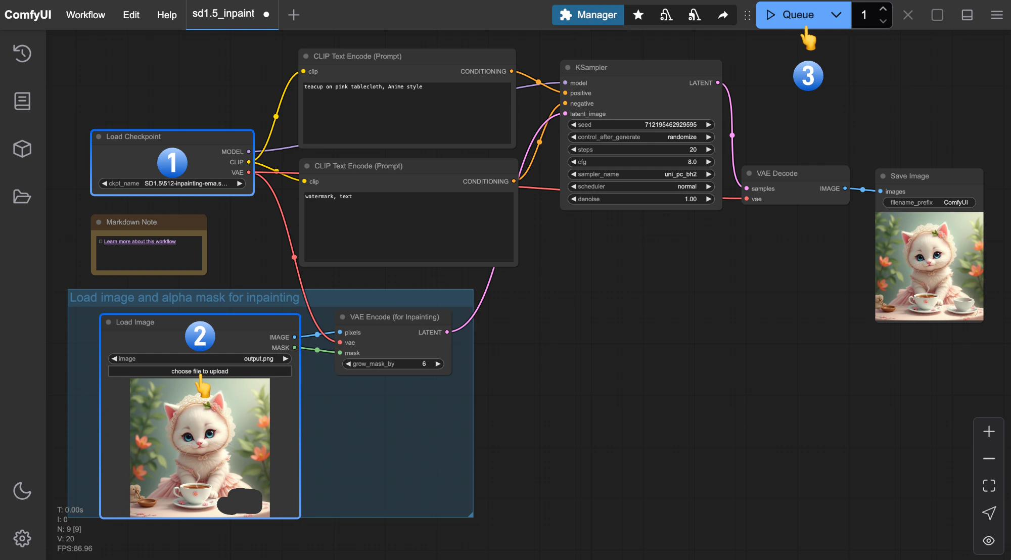 ComfyUI 局部重绘工作流
