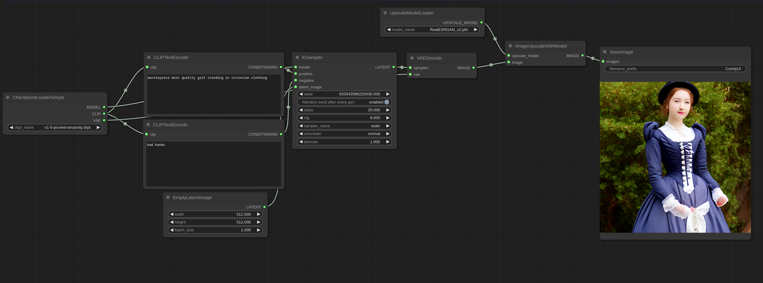 Text-to-image upscale workflow
