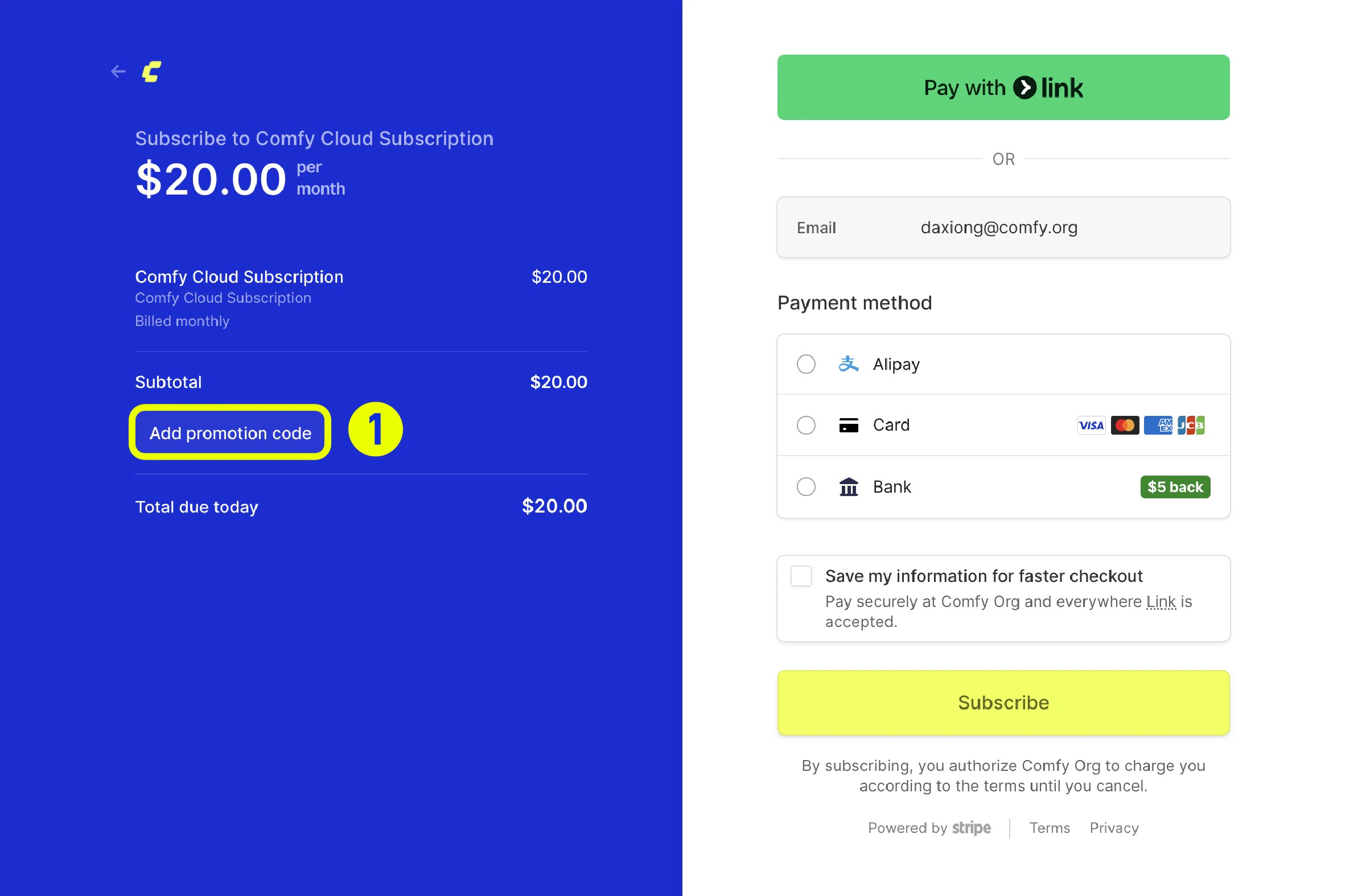 Click Add promotion code button