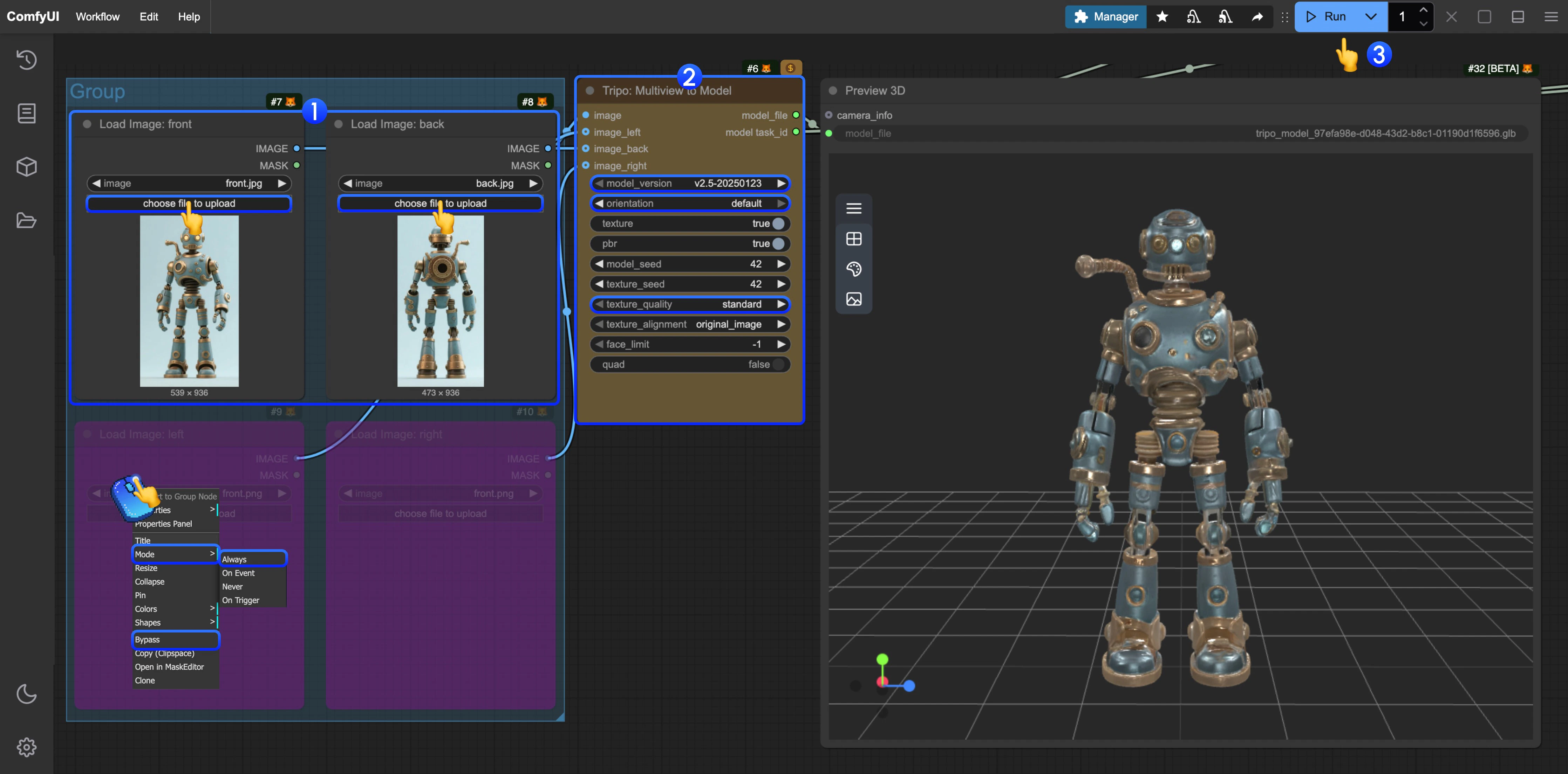 ComfyUI Tripo Text to Model Step Guide