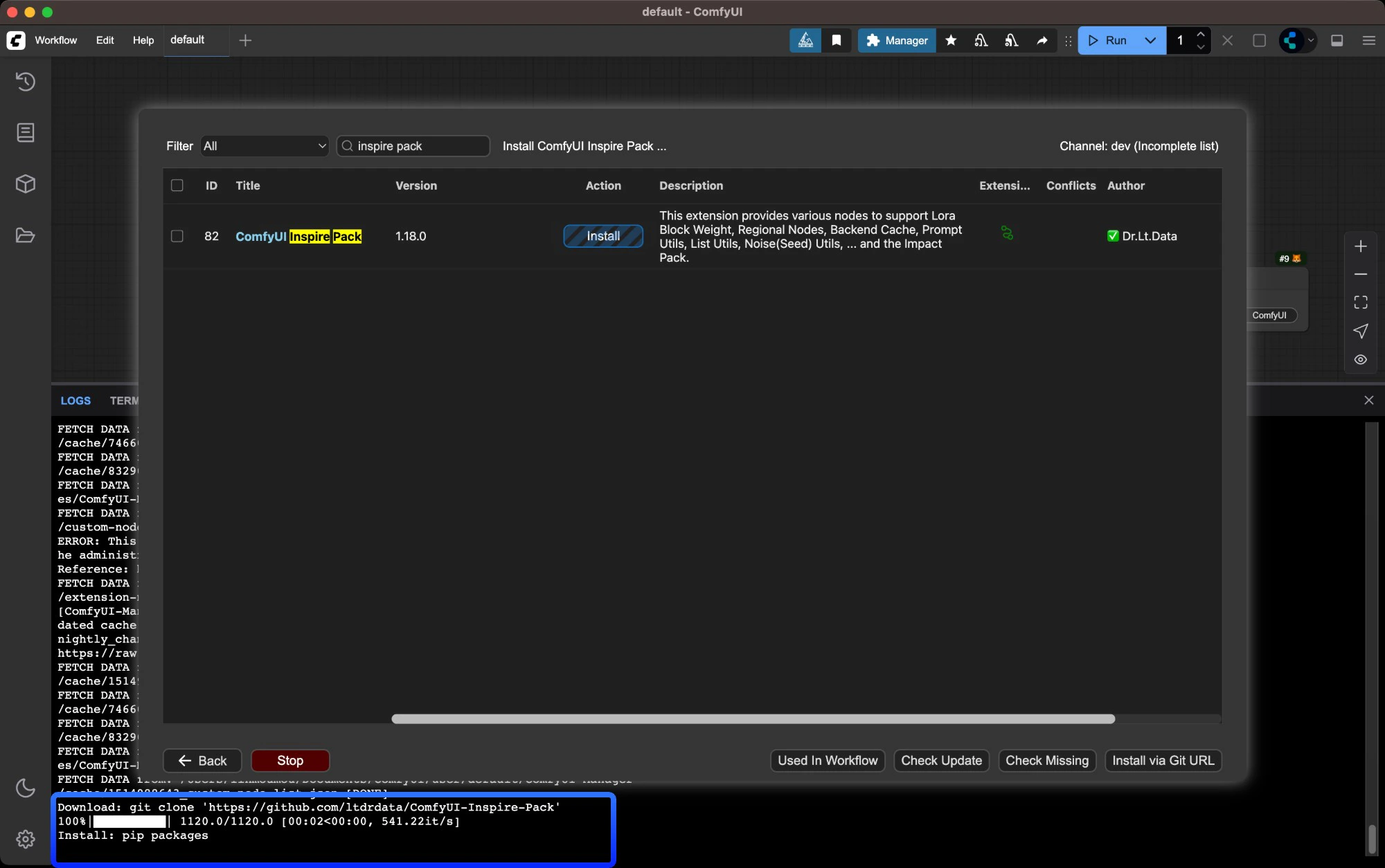 Restart ComfyUI and refresh browser after installation