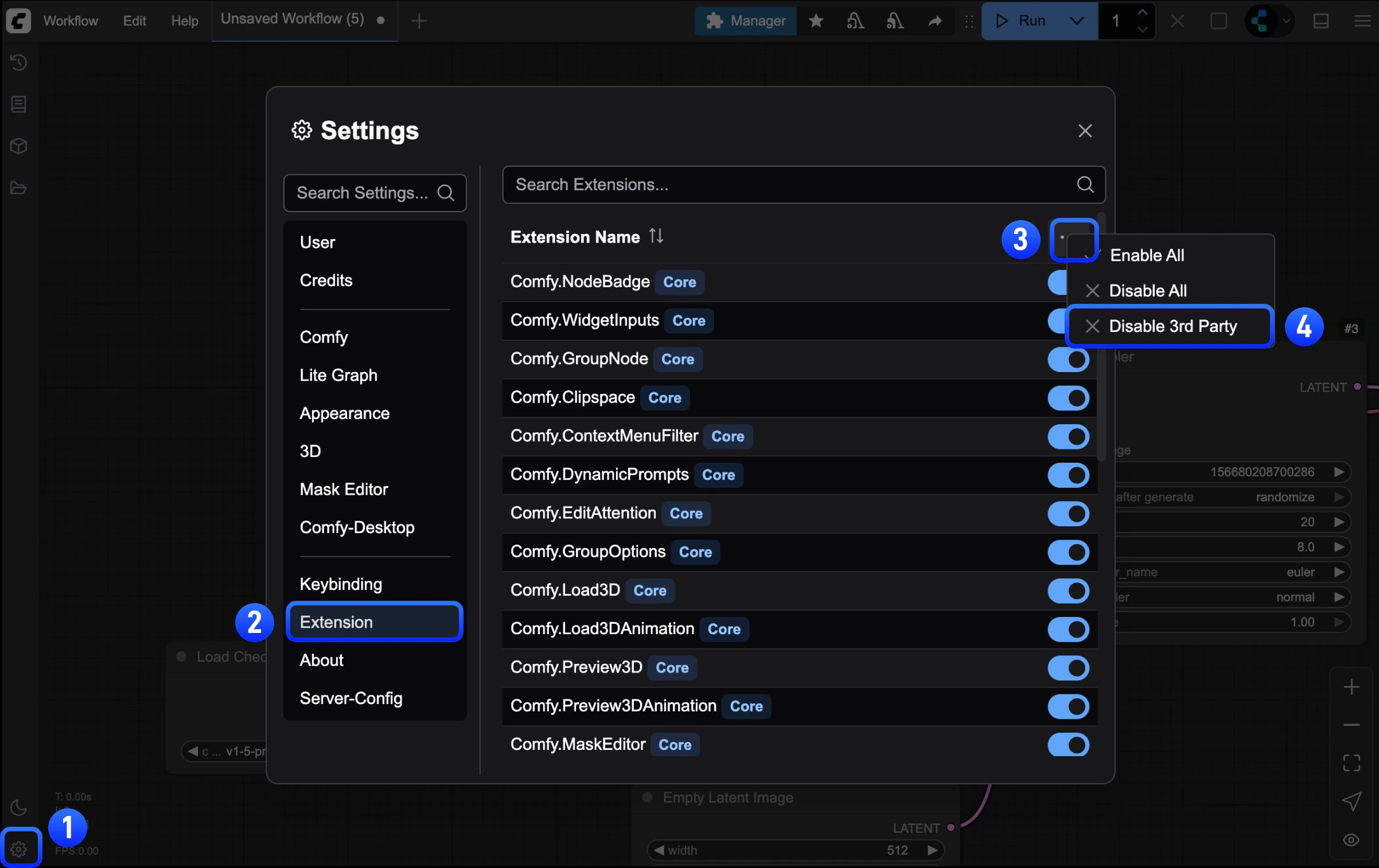 Disable all plugin frontend extensions