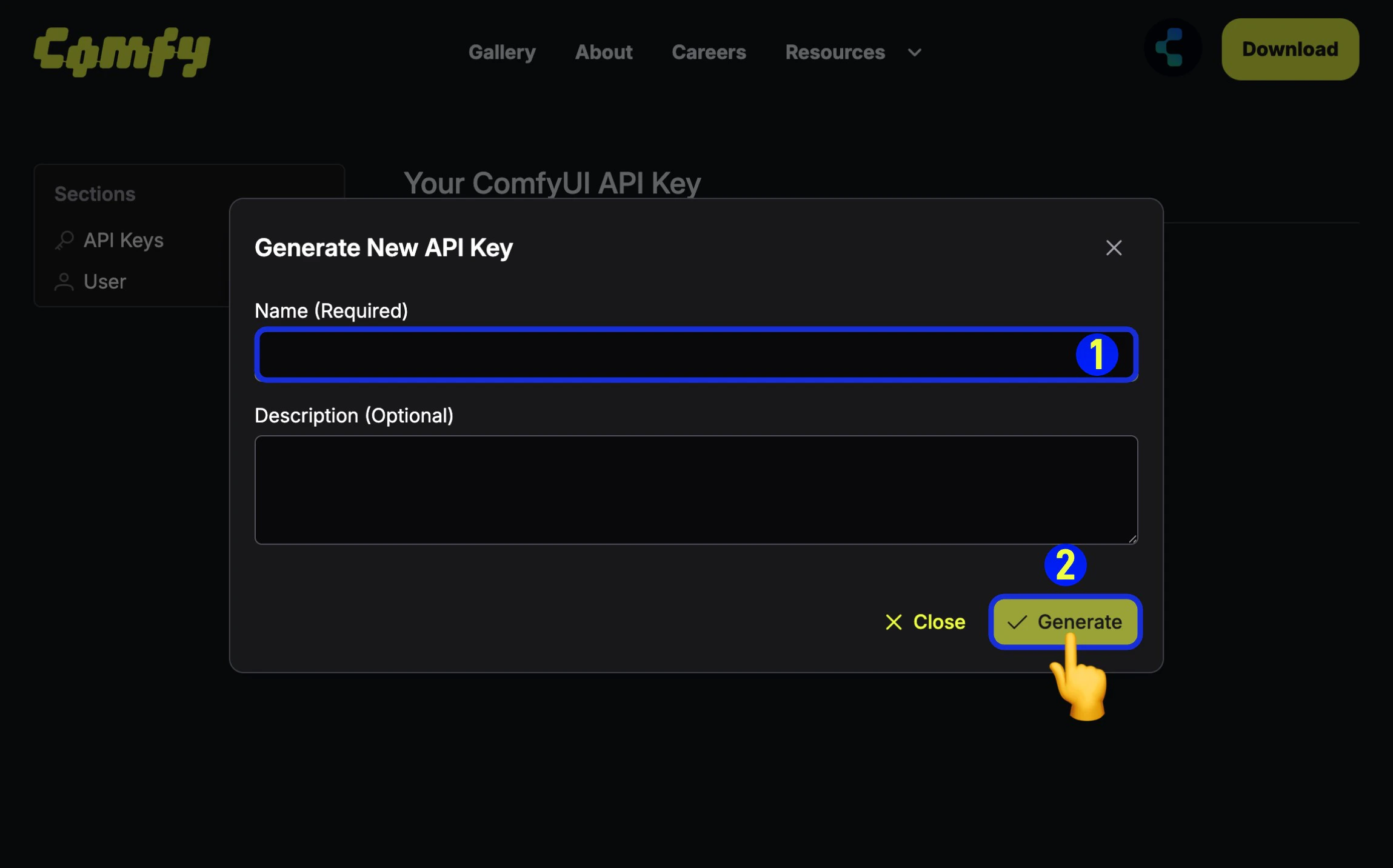 Enter API Key Name