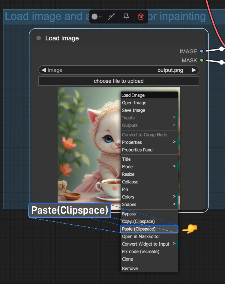画像の貼り付け