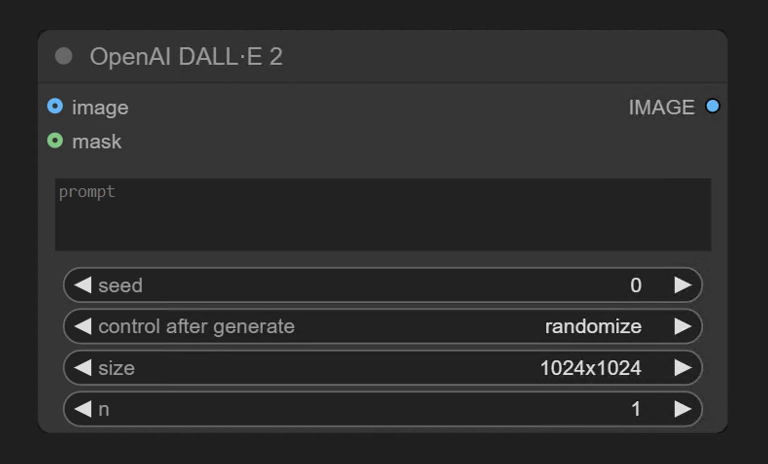 OpenAI DALL·E 2 ノードのスクリーンショット