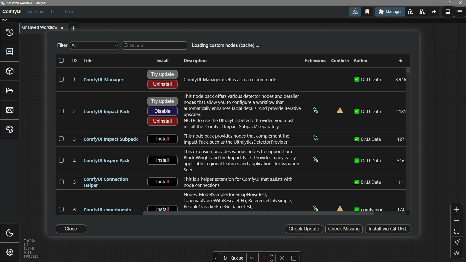 ComfyUI Custom Nodes Manager