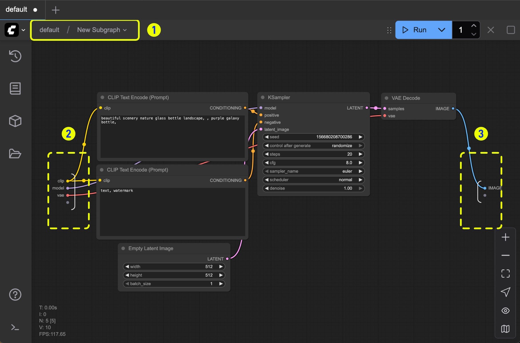 Subgraph editing mode