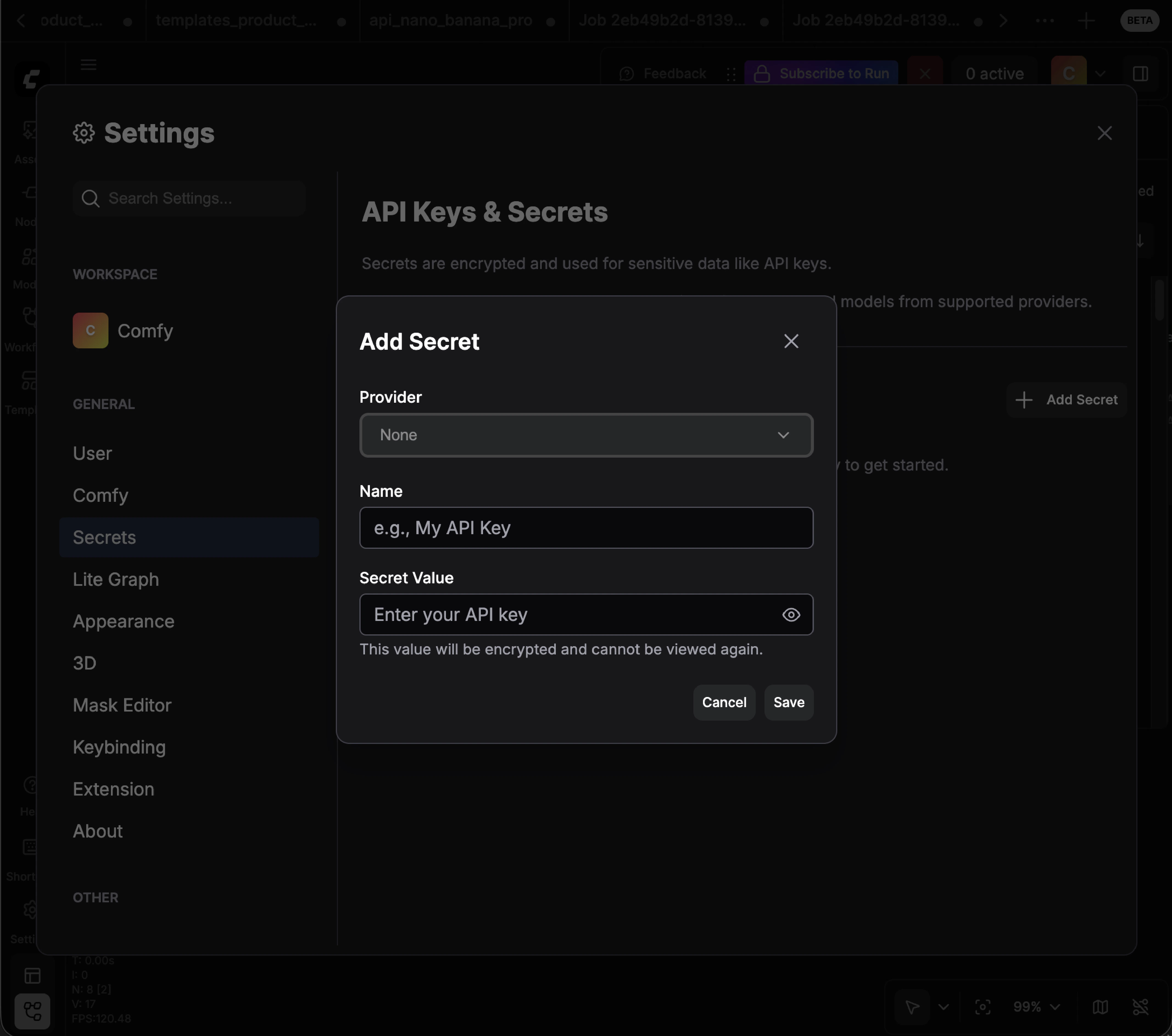 添加 Secret Key