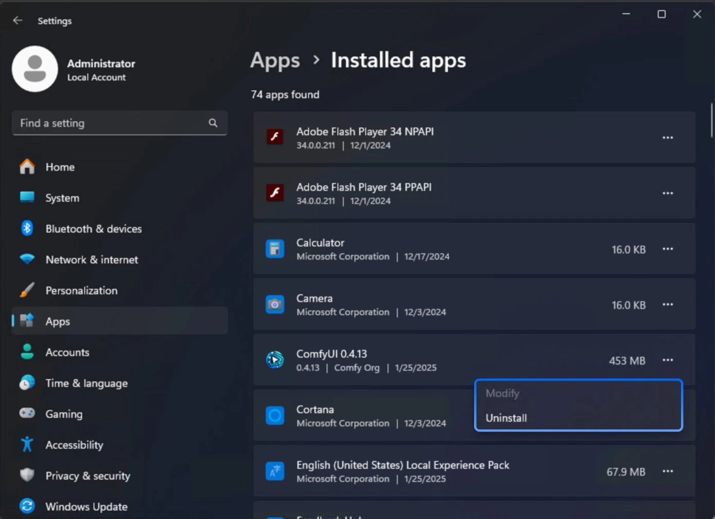 ComfyUI Desktop Uninstallation