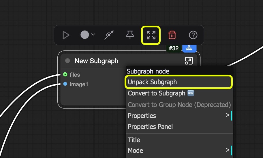 Subgraph to node
