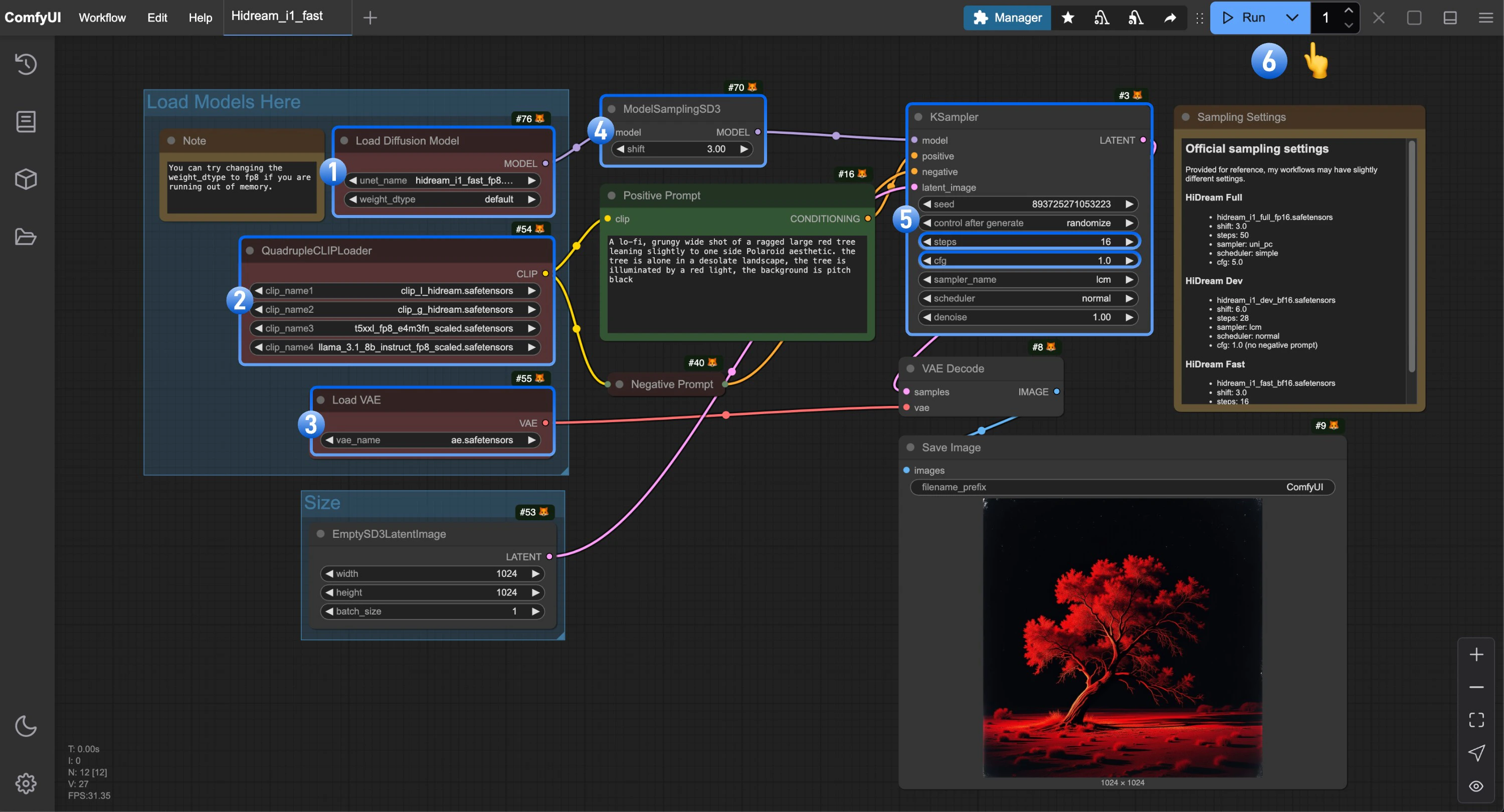 HiDream-I1 Fast Version Flow Diagram