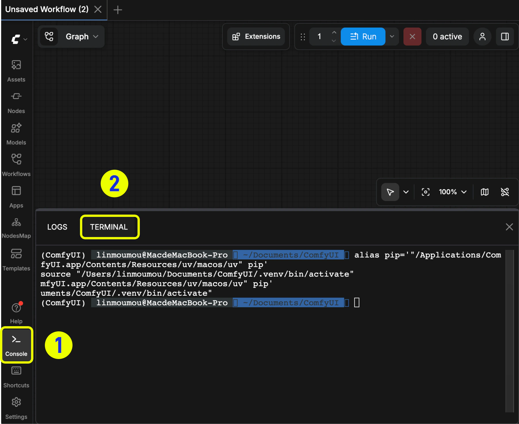 ComfyUI Desktop Terminal