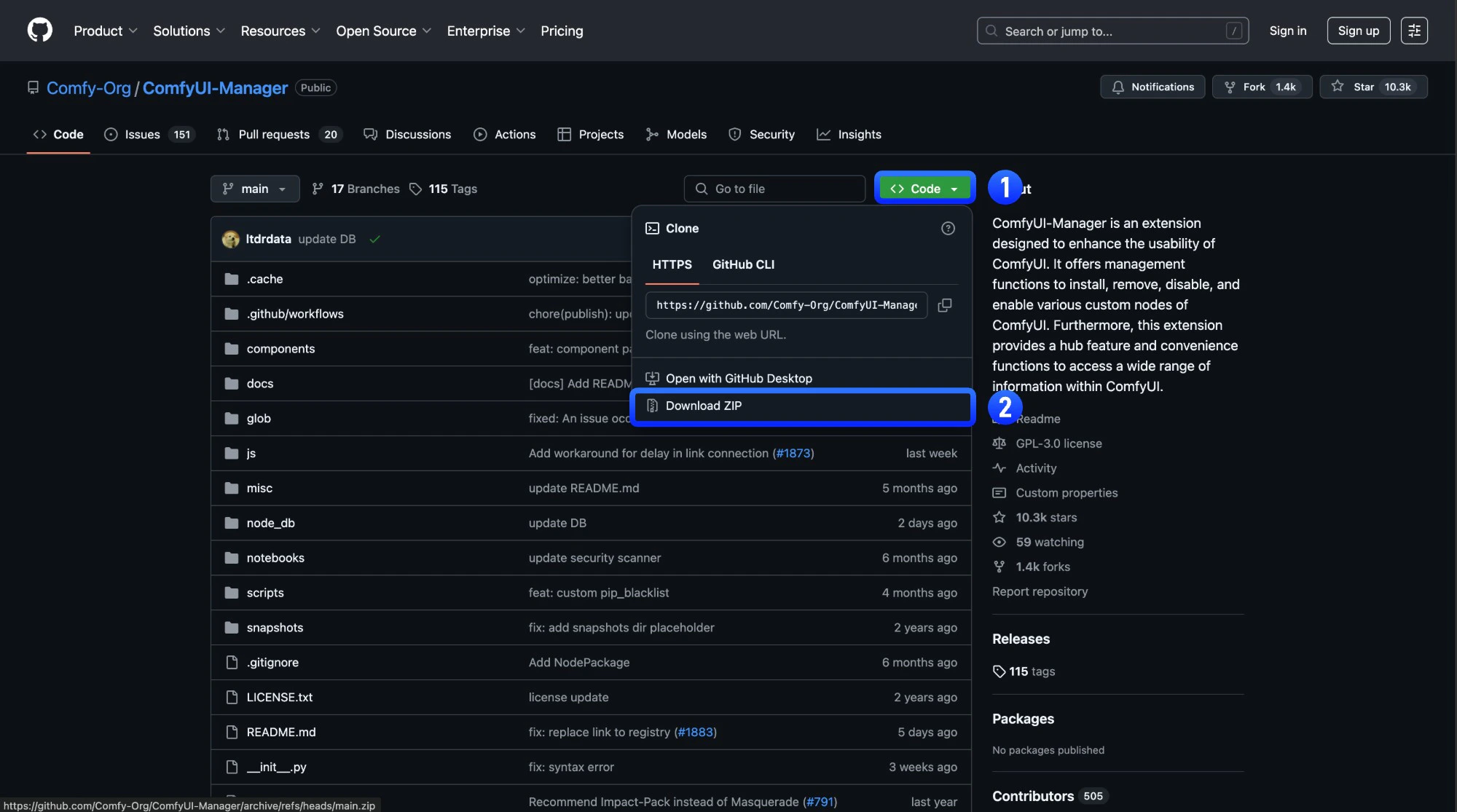 Click Code → Download ZIP on GitHub