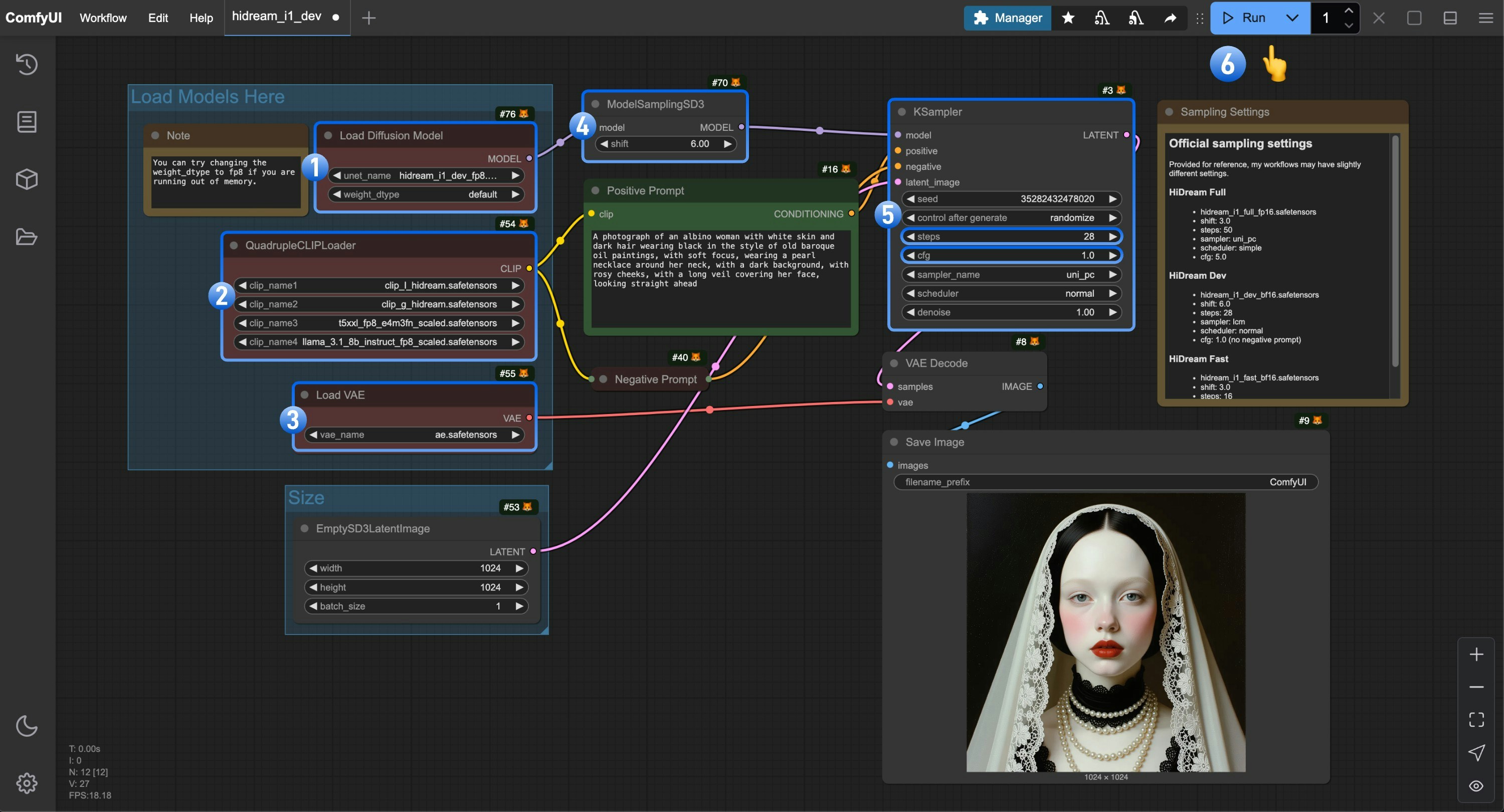HiDream-I1 dev 版本步骤图