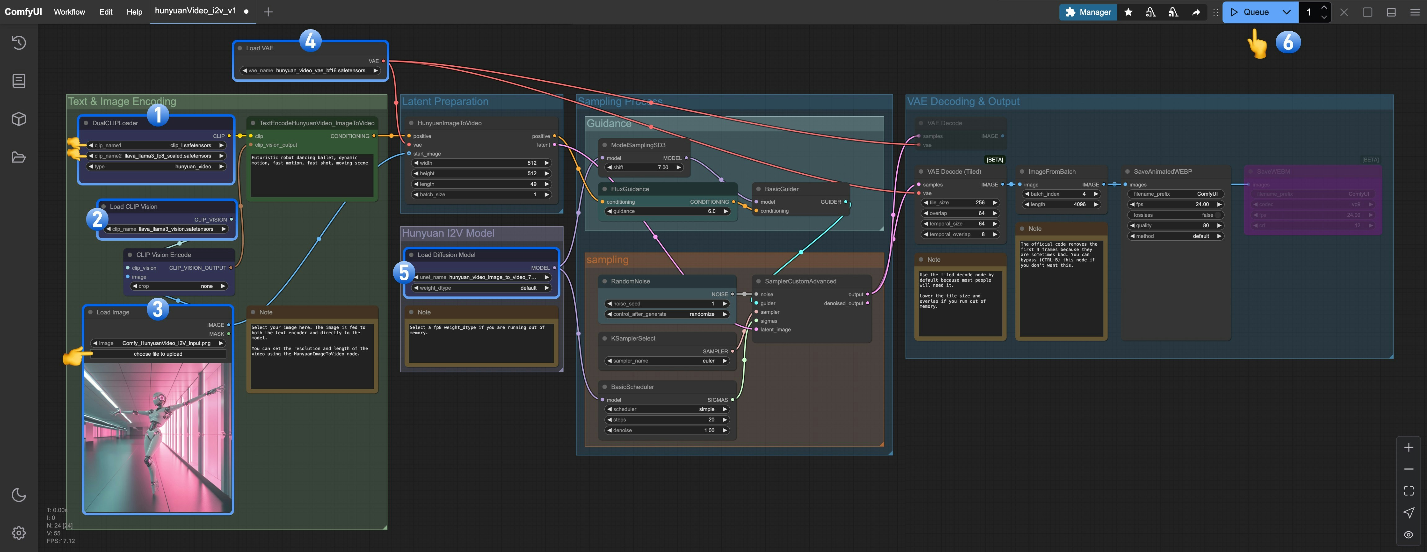 ComfyUI Hunyuan Video I2V v1 Workflow