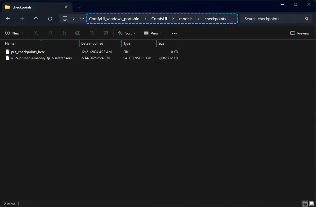 ComfyUI Portable Model Save Location