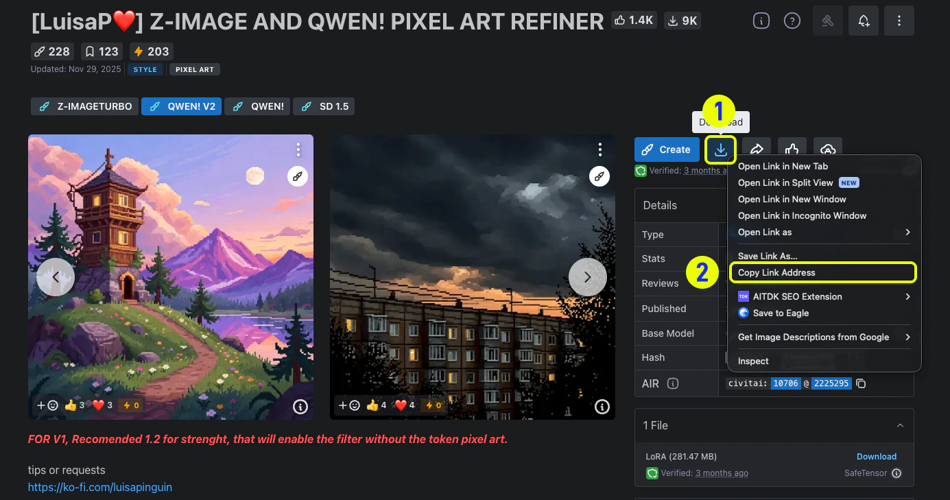Copy Civitai Link