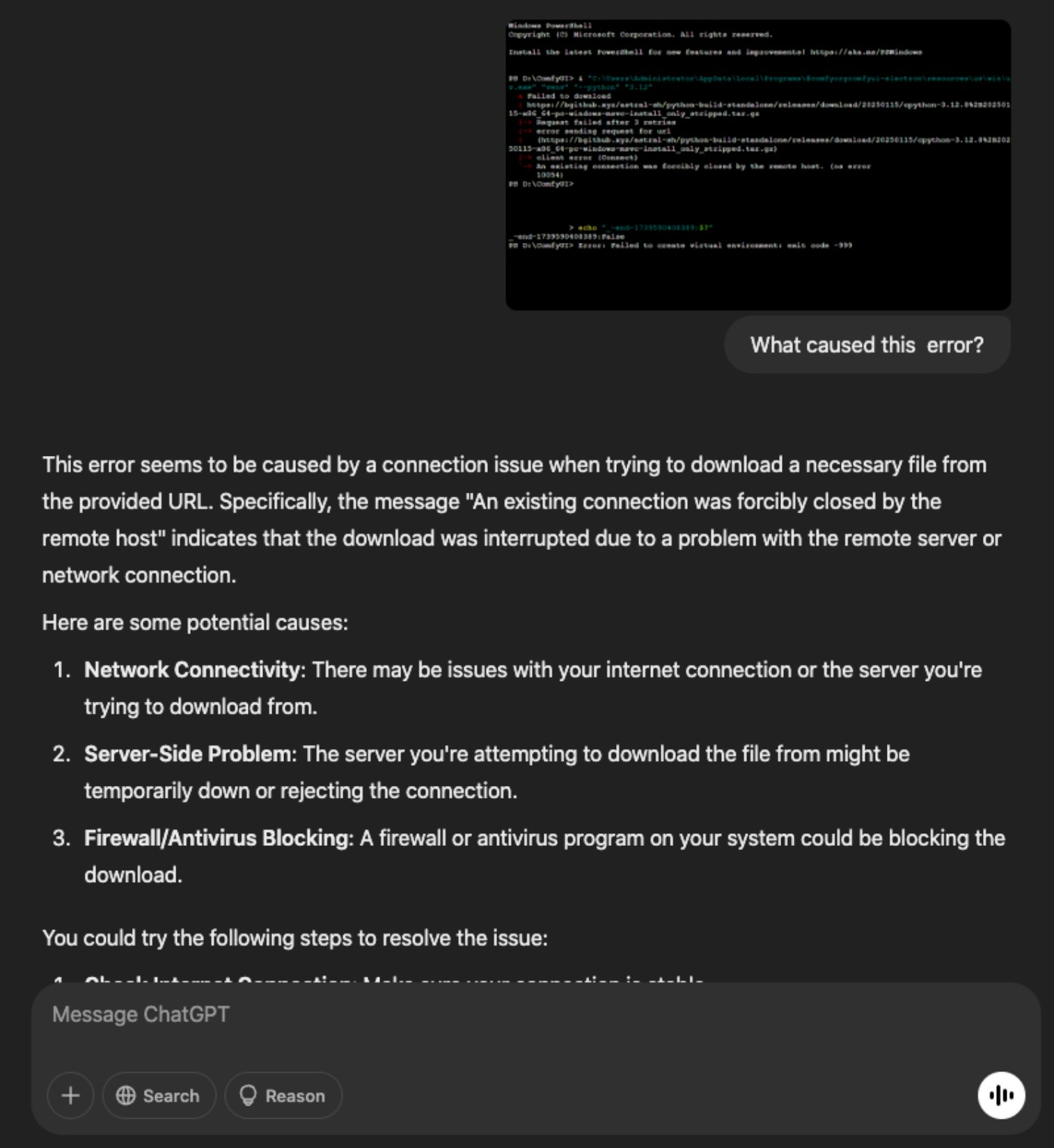 ComfyUI Installation Failed - GPT Feedback