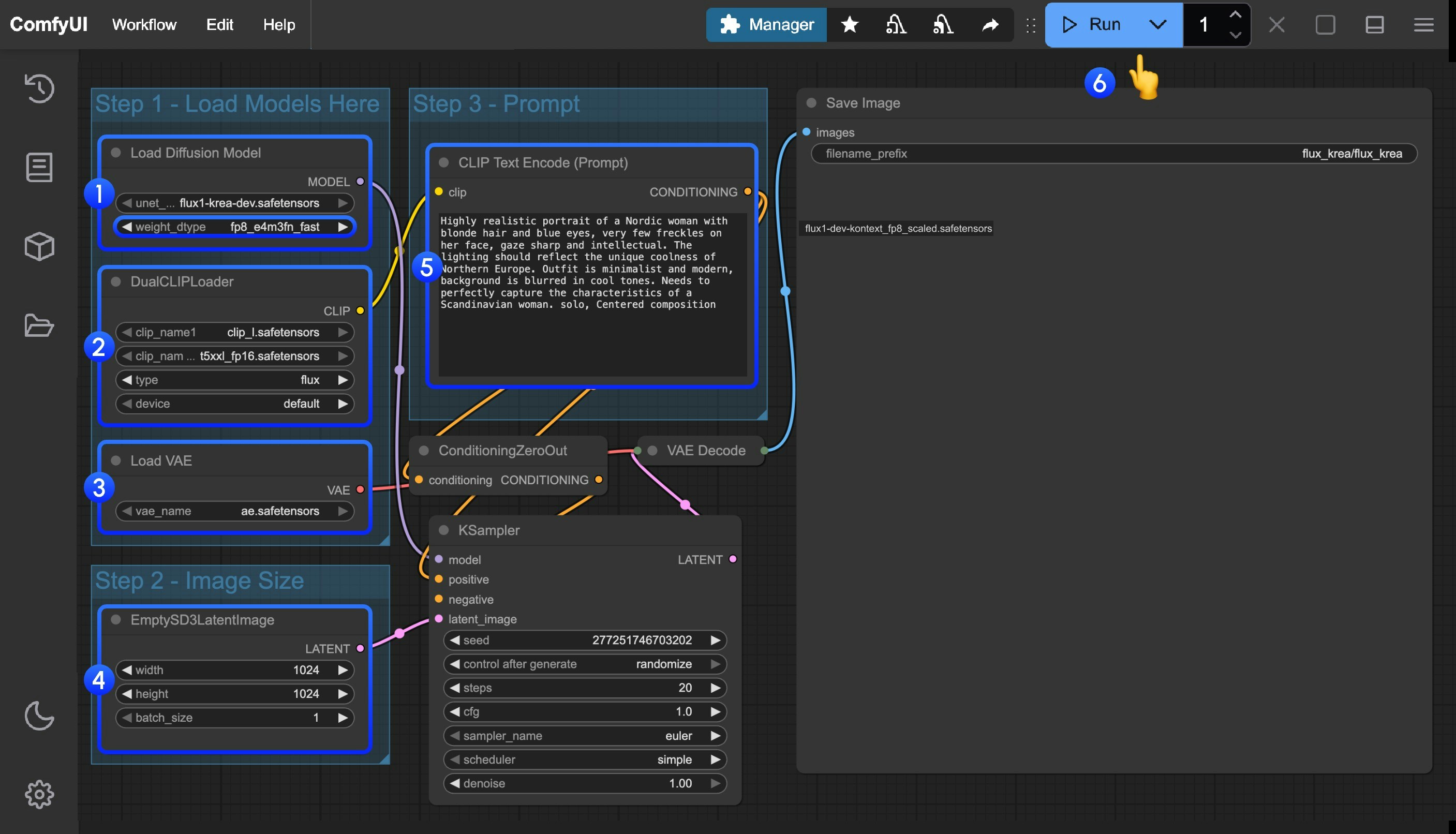 ComfyUI Flux Krea Dev Workflow