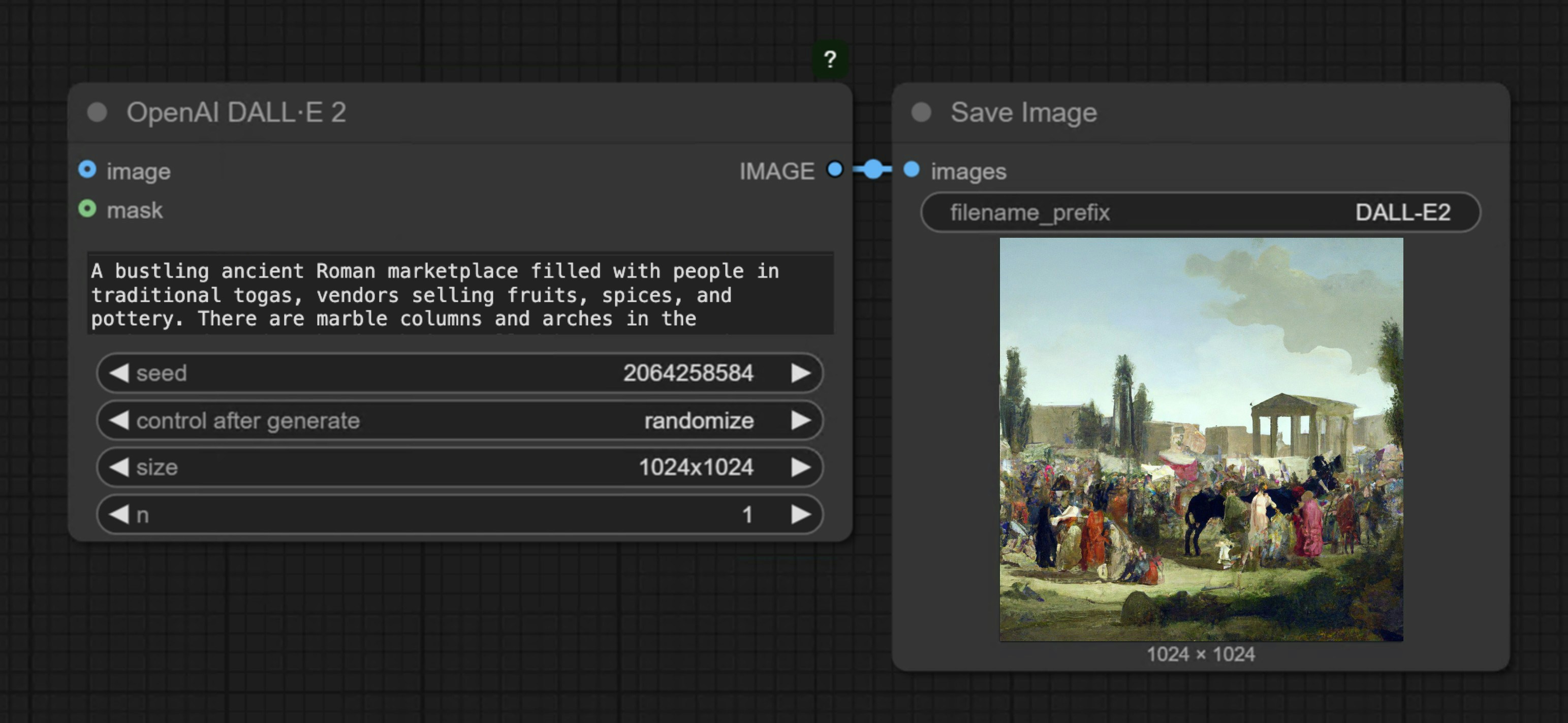 ComfyUI openai-dall-e-2 workflow example