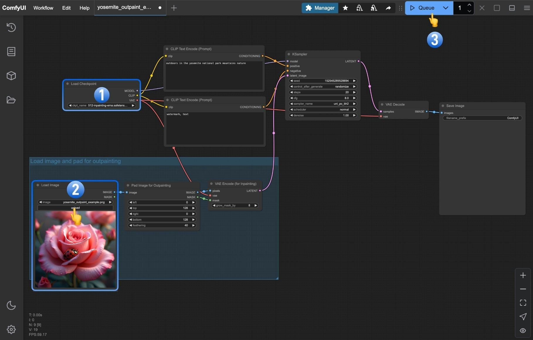ComfyUI Outpainting Workflow Diagram