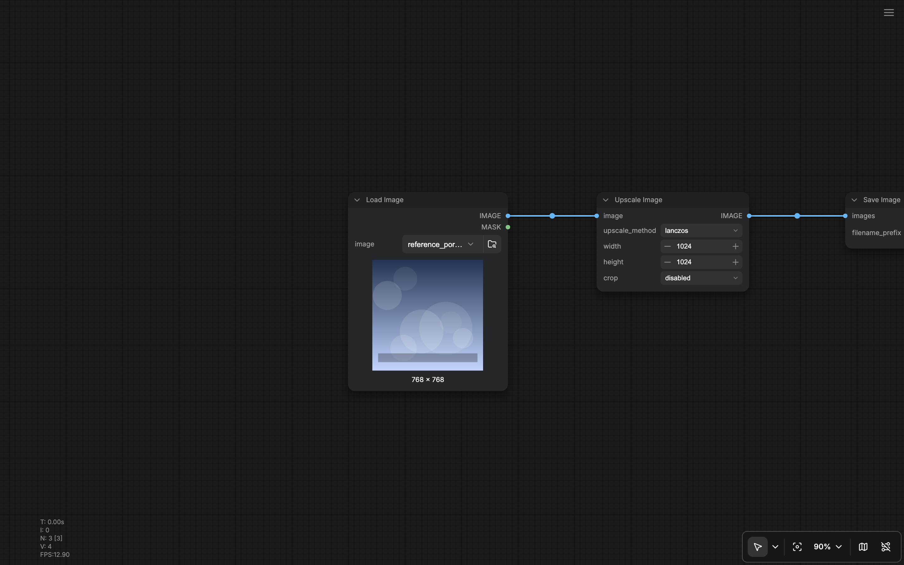 Focus Mode on: the workspace chrome is hidden and a hamburger control is shown