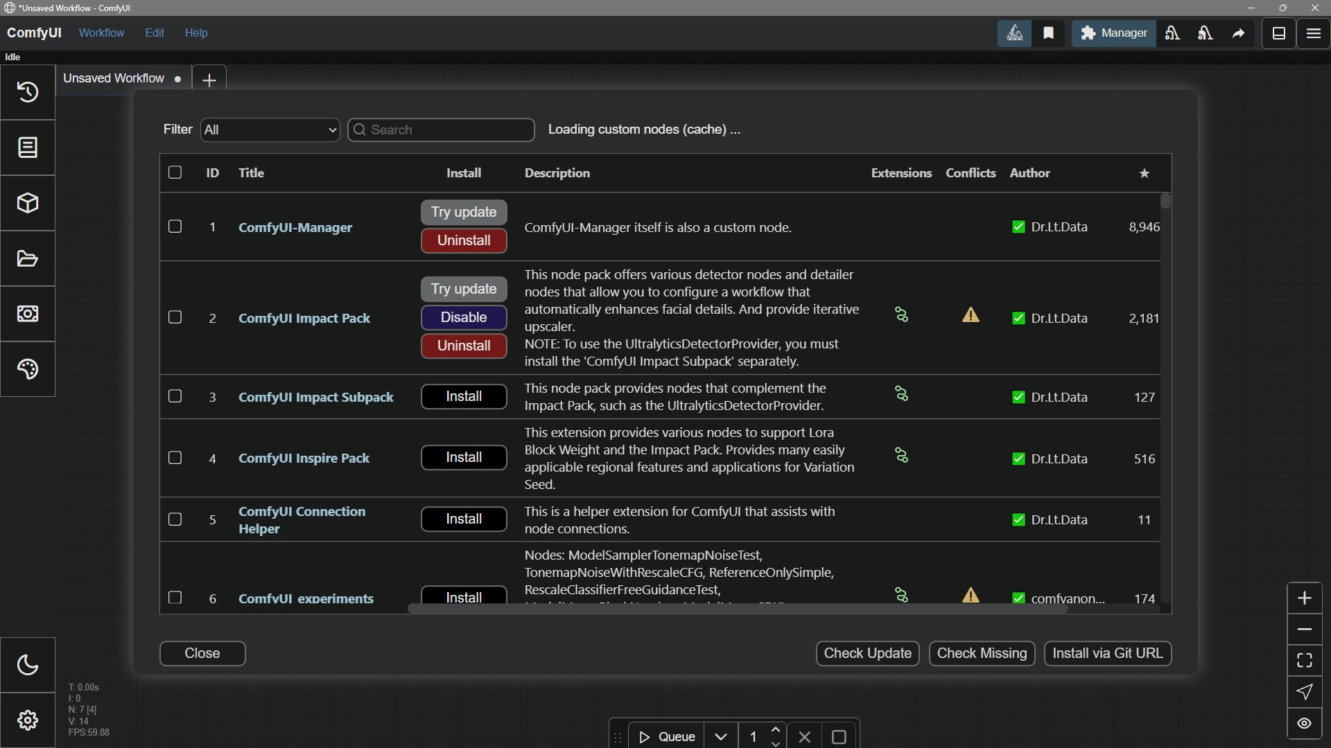 ComfyUI Custom Nodes Manager