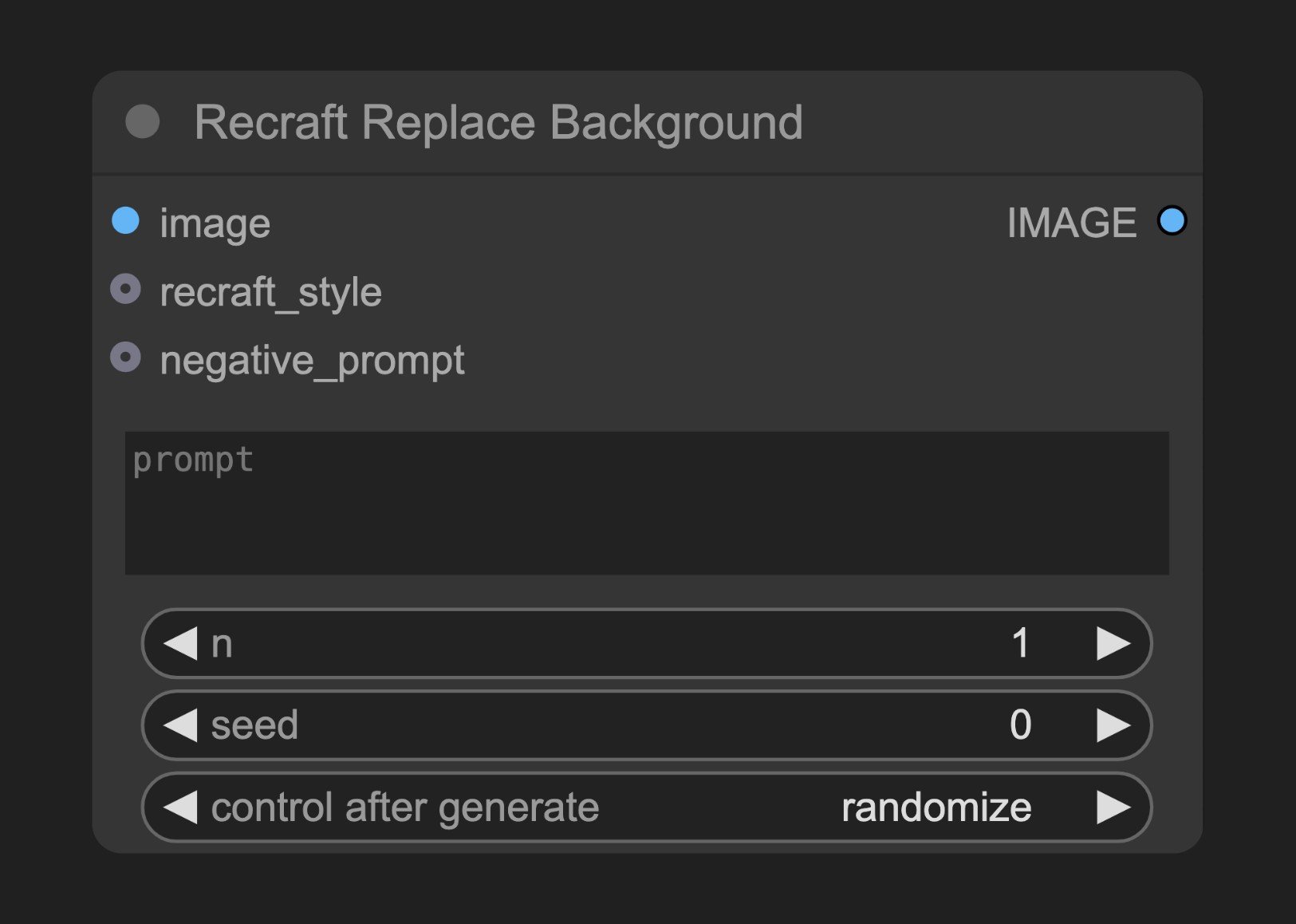 ComfyUI Native Recraft Replace Background Node