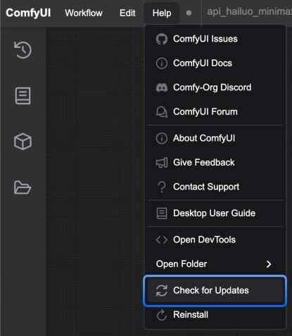 ComfyUI Desktop Check for Updates