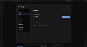 Credits Menu Credits Management - ComfyUI