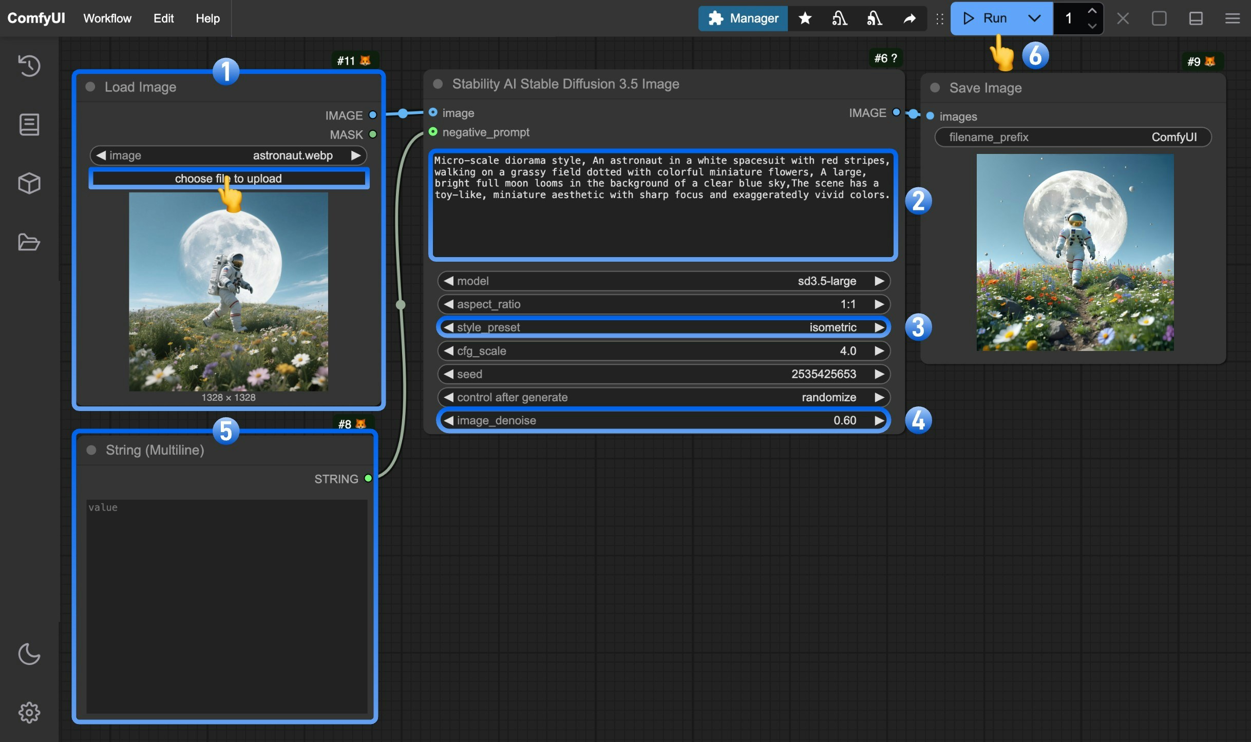 Stability AI Stable Diffusion 3.5 图生图步骤图