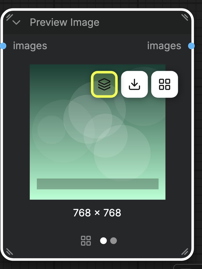 输出两张图片的节点的预览上,右上角的 Open layer editor 按钮