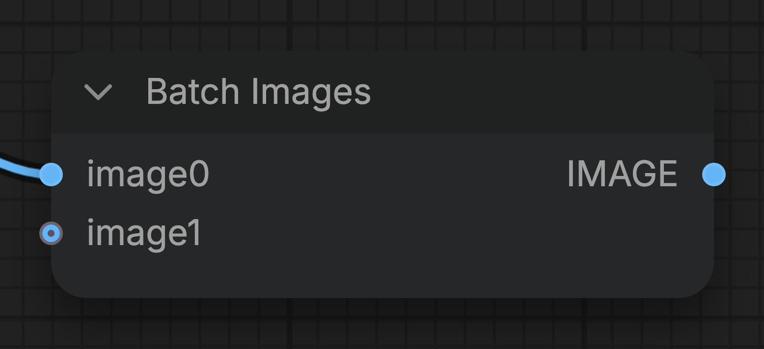 Batch Images node with one image connected and one free input below it