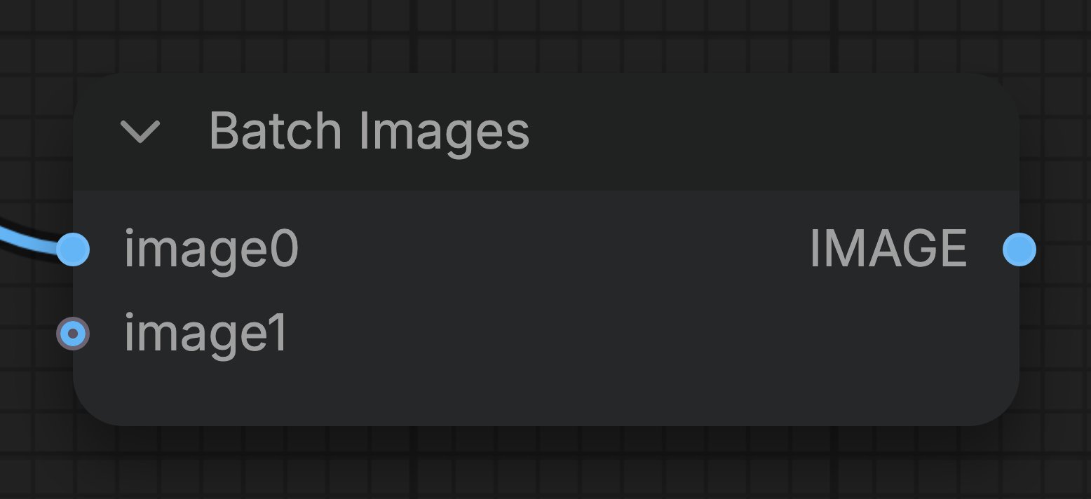 Batch Images node with one image connected and one free input below it