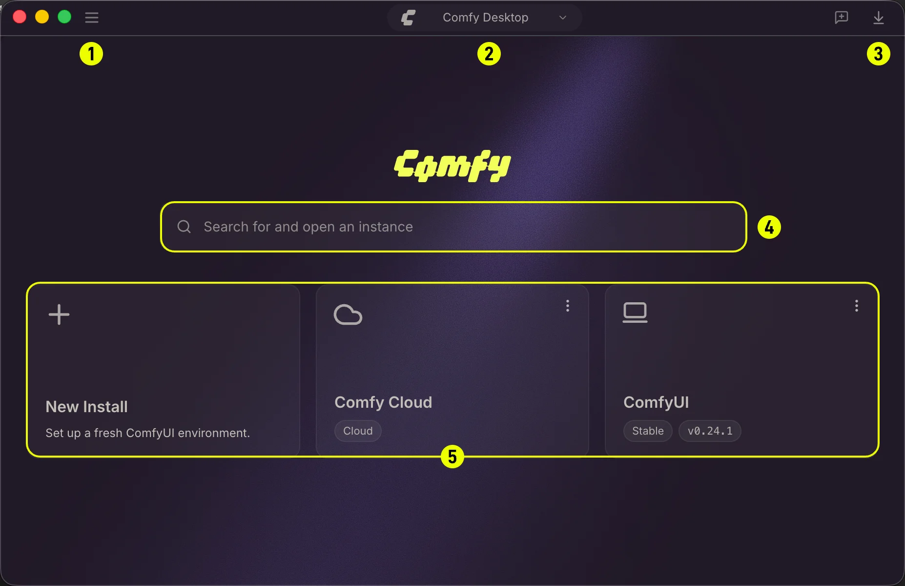Comfy Desktop 대시보드