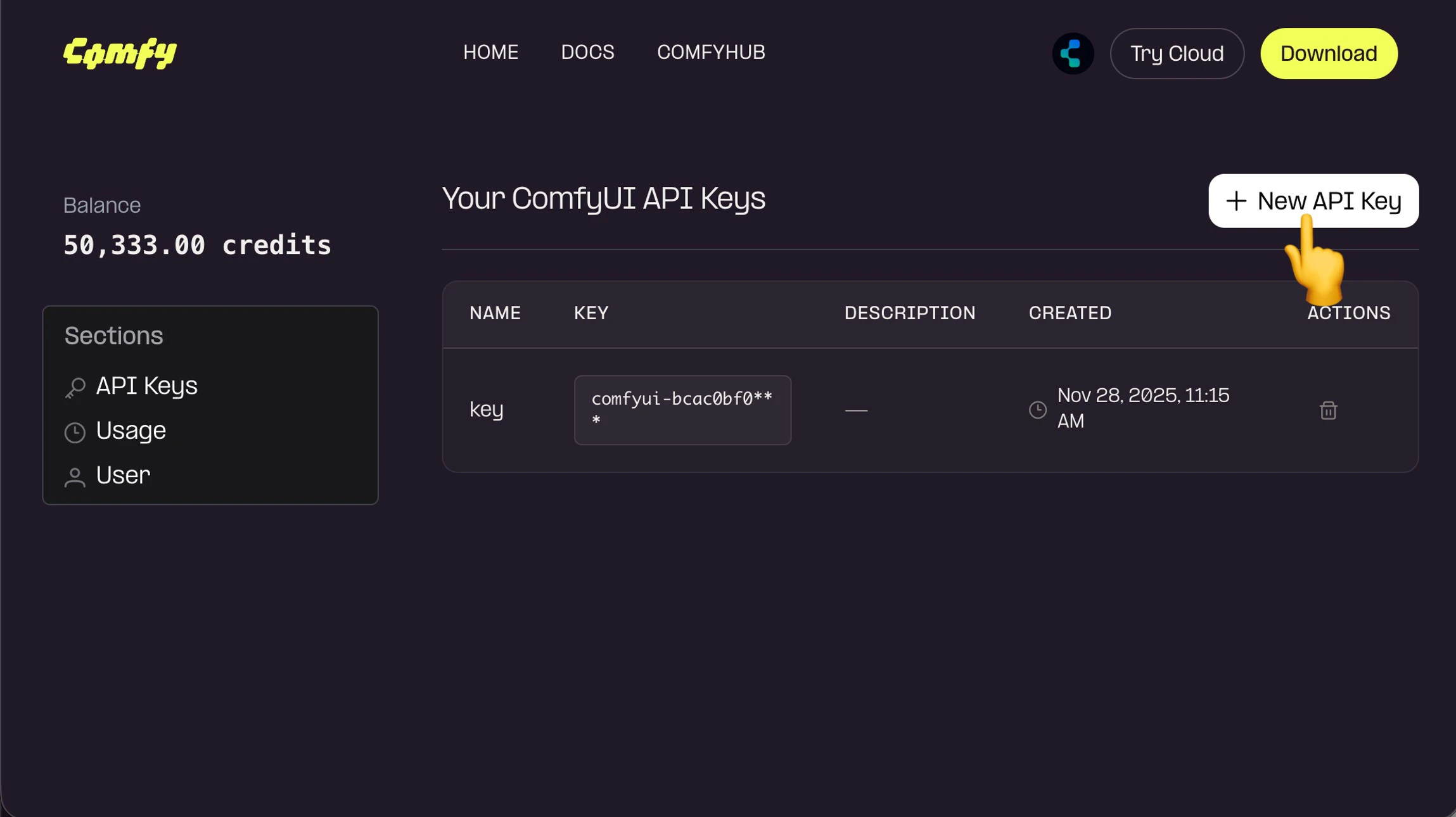Create API Key