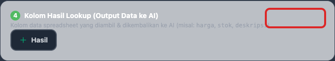 Bagian 4 Kolom Hasil Lookup Output Data ke AI