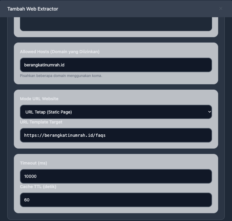 Konfigurasi JSON Mapper dan Ekstraksi Konten Web