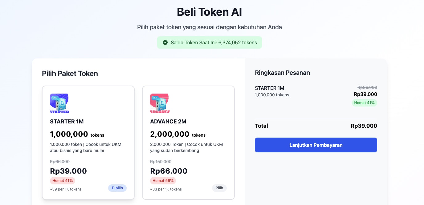 Pilih Paket Token