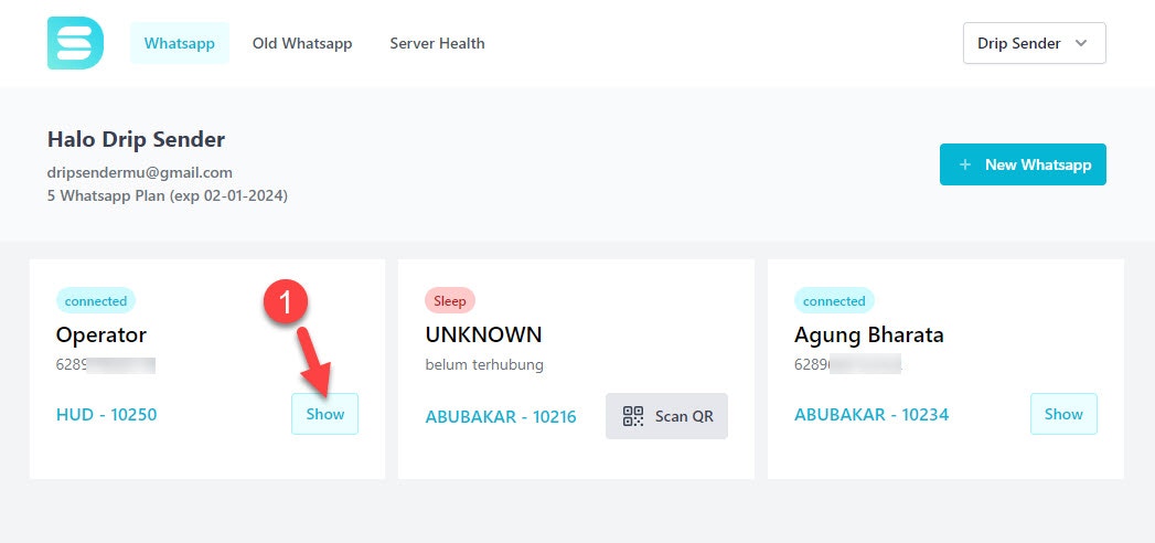 Menu List Dripsender