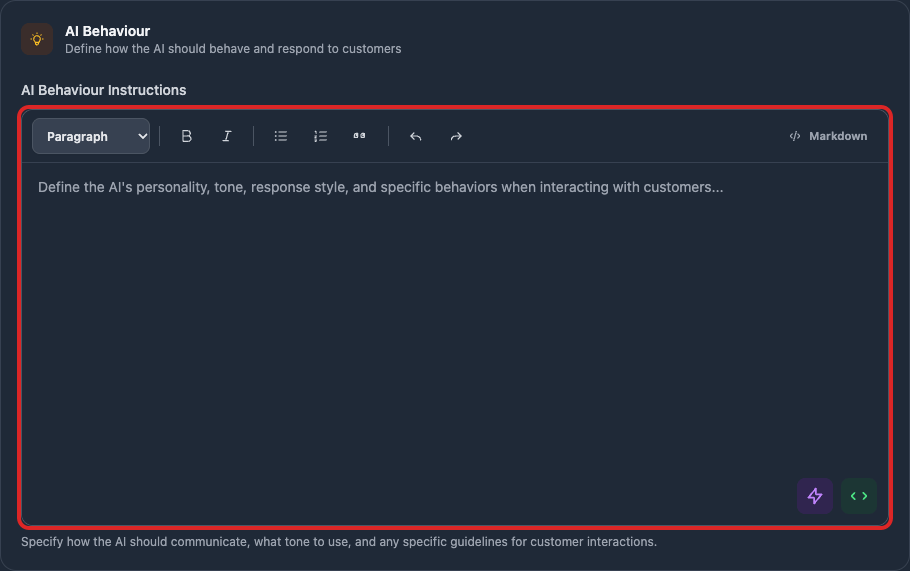 Editor Instruksi AI Behaviour