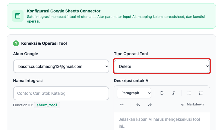 Menambahkan Operasi Delete pada Google Sheets
