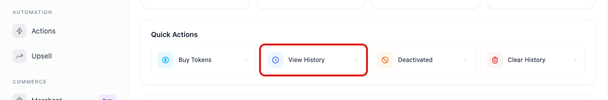 Panel Quick Actions pada Tab Overview