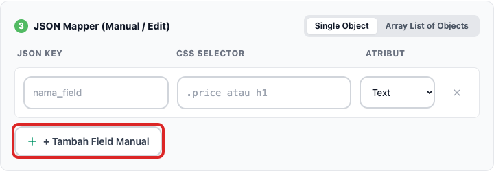 JSON Mapper Manual dan Edit