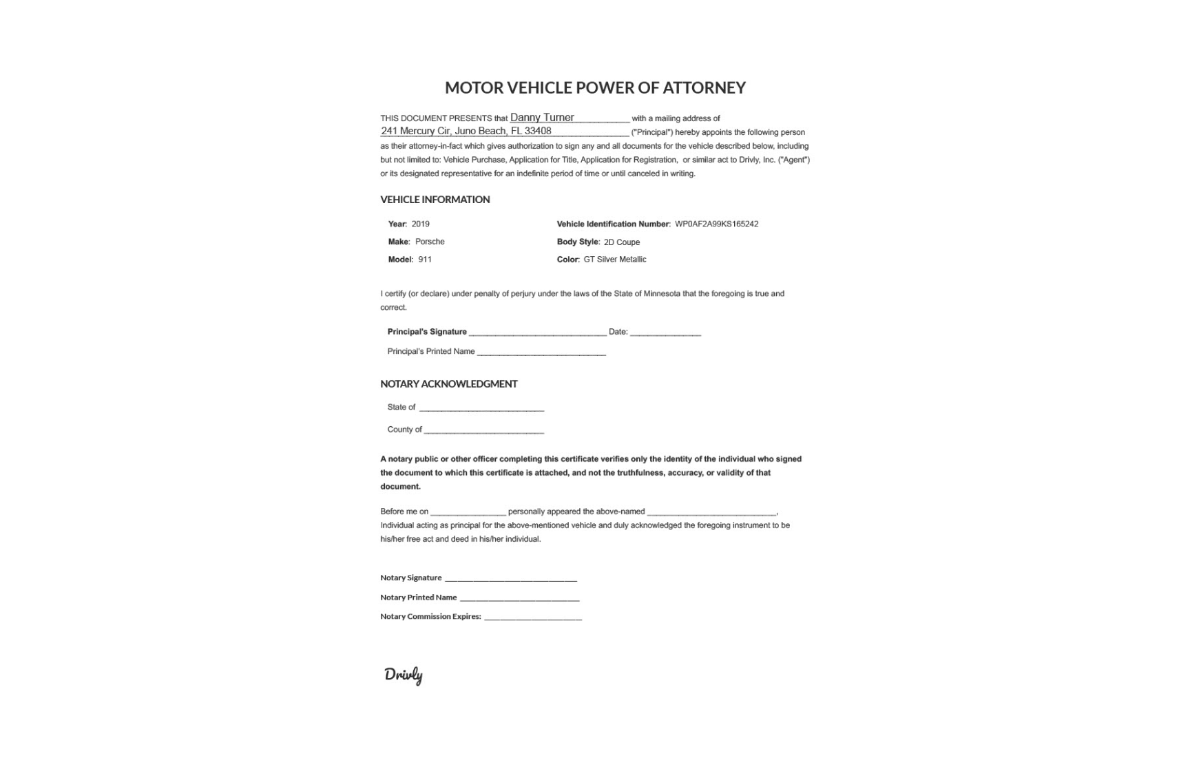 Power of Attorney Form