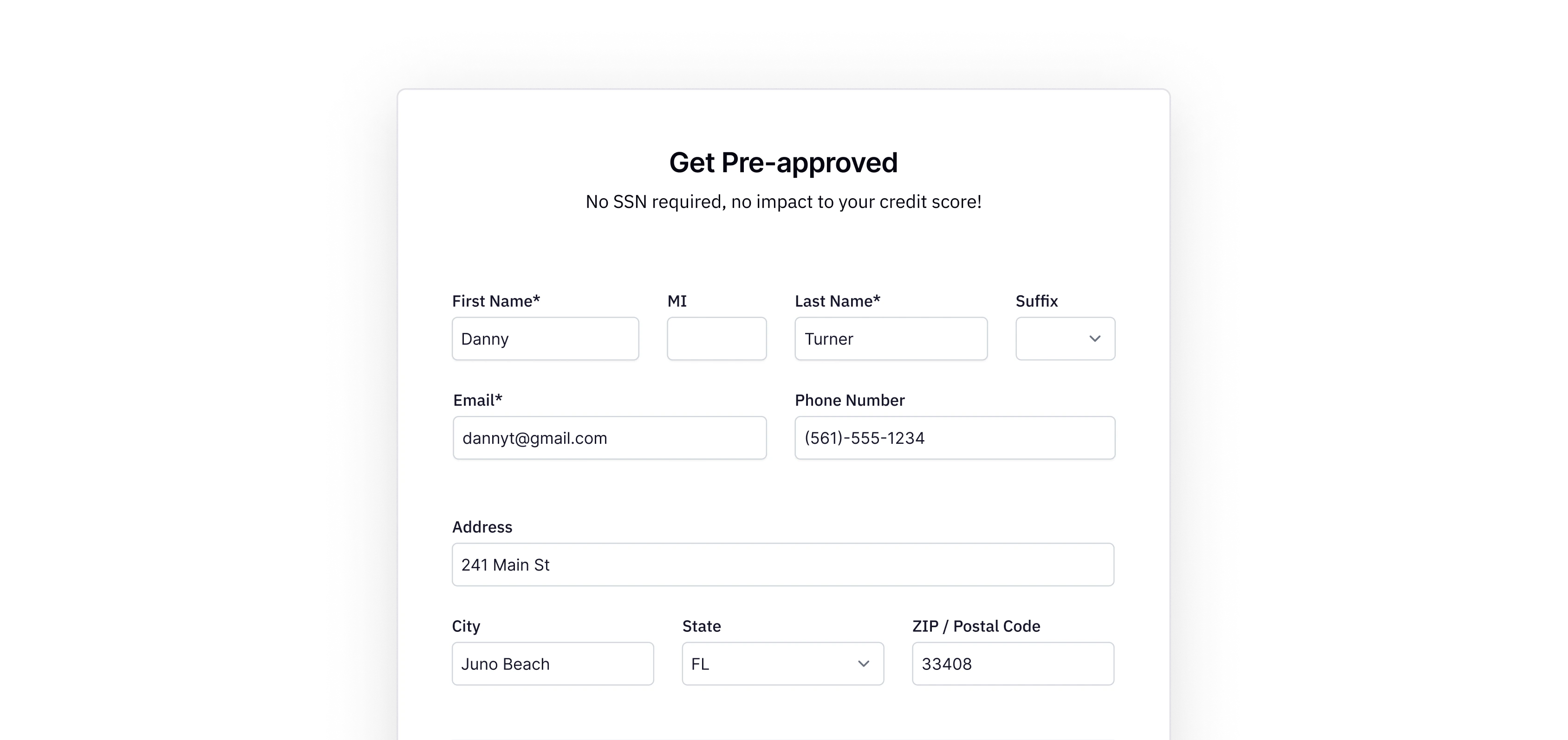 Preapproval Form