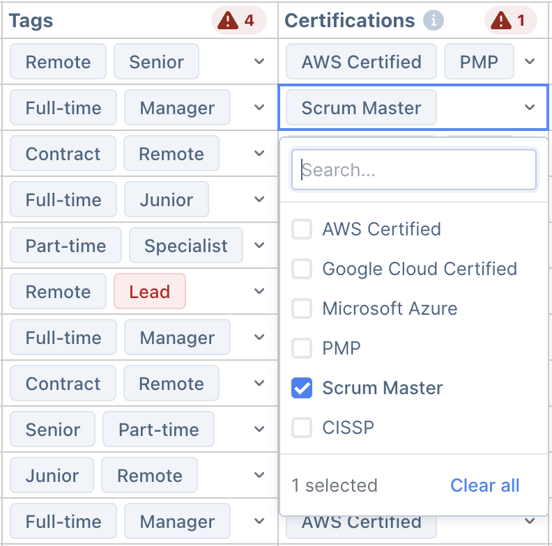 Multi Select option matching