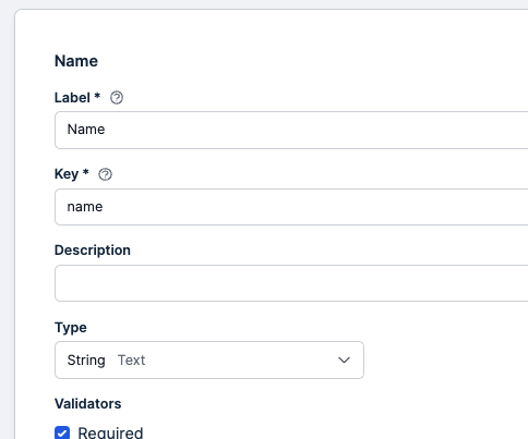 The options to customize a field